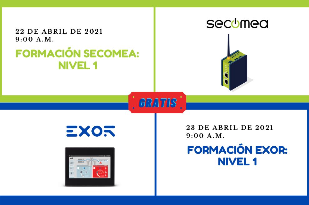 Cursos sobre "Formación Secomea: acceso remoto Nivel 1" y "Formación Exor: cómo crear un nuevo proyecto Nivel 1"