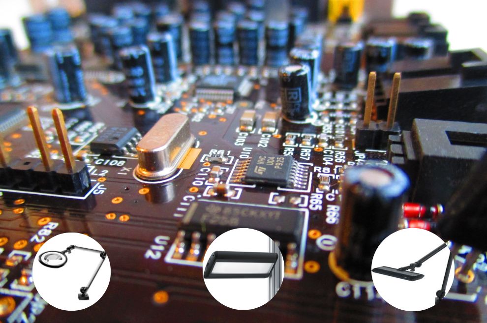 Iluminación para puestos de trabajo de electrónica