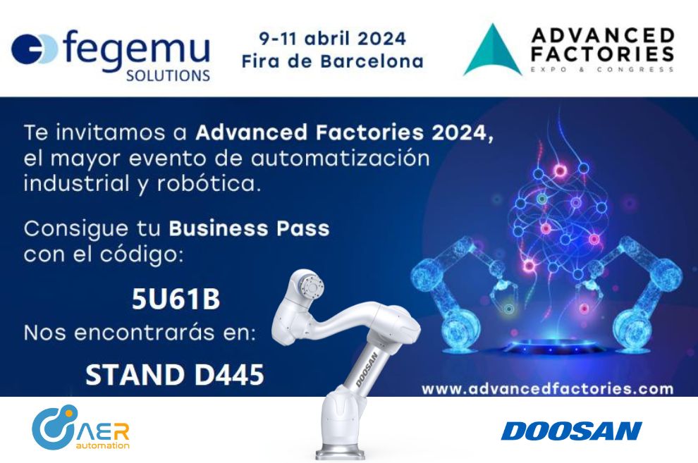 Exponemos en la feria ADVANCED FACTORIES en Barcelona del 9 al 11 de abril