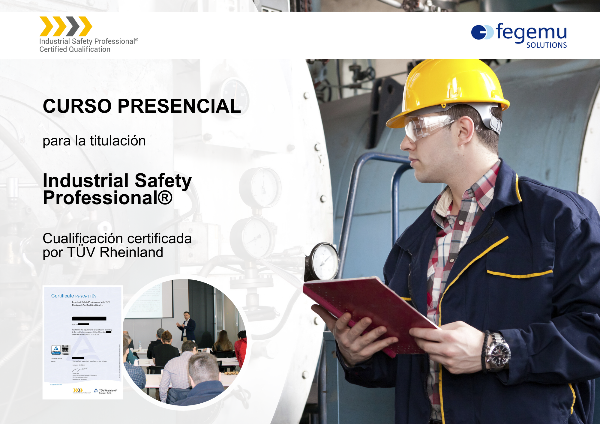 Curso para la titulación Industrial Safety Professional® certificada por TÜV Rheinland en San Sebastián