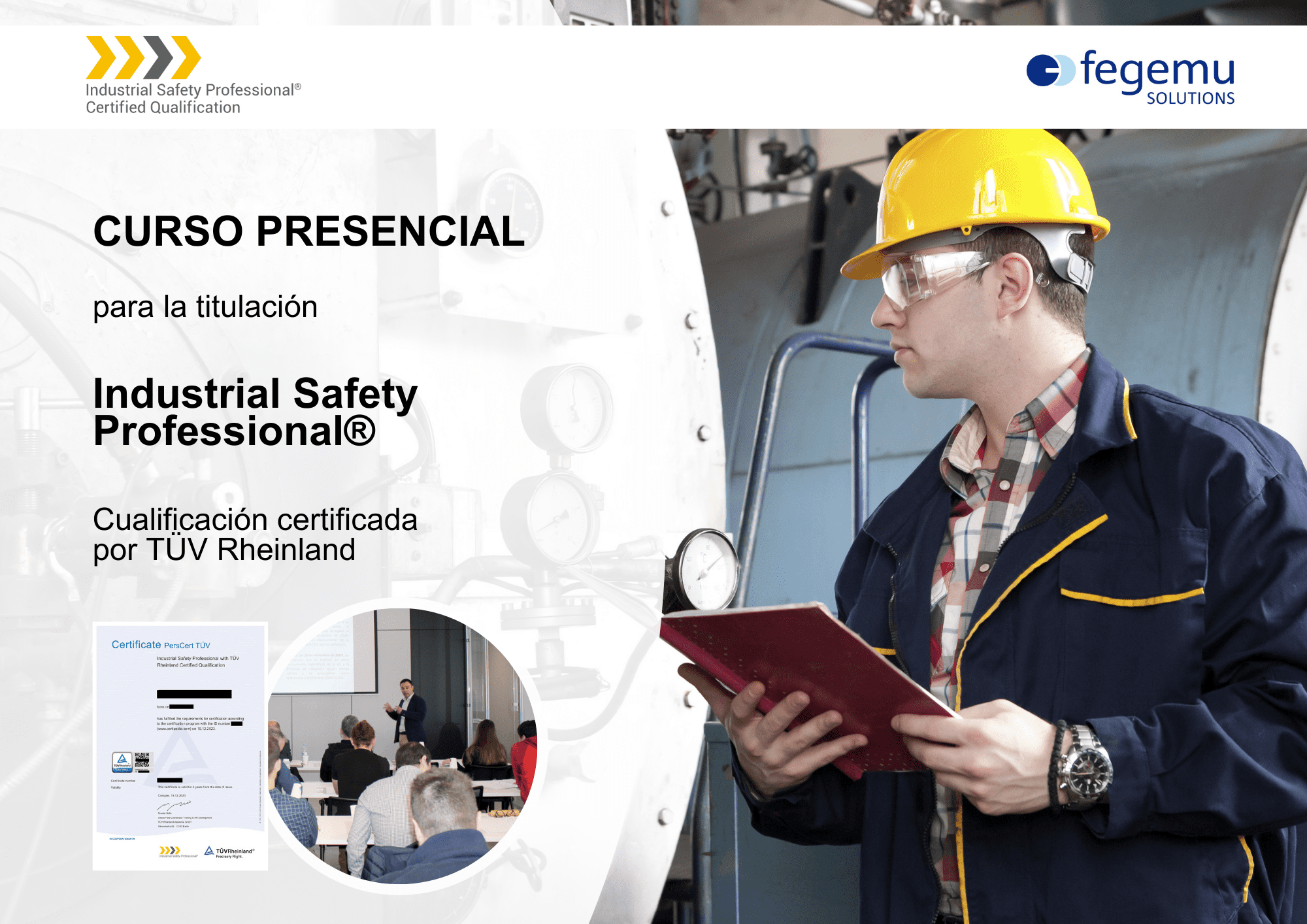 Curso para la titulación Industrial Safety Professional® certificada por TÜV Rheinland en Zaragoza